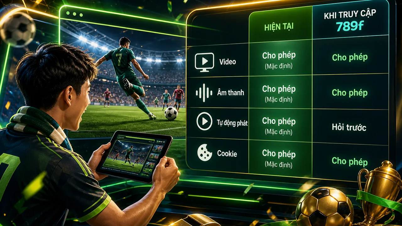 Xem trận đấu an toàn hơn: 789f cần quyền trình duyệt nào để phát video thể thao?